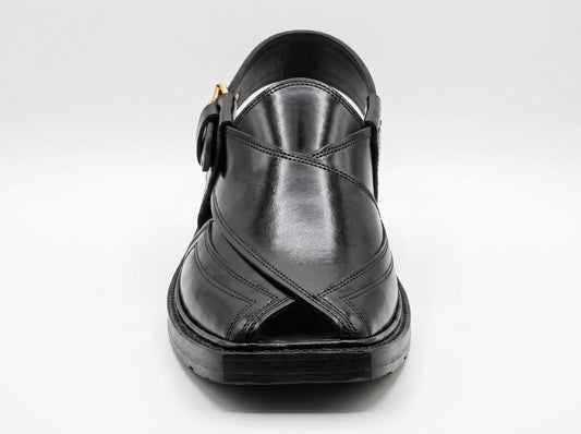 Kaptaan Peshawari Chappal Black Color